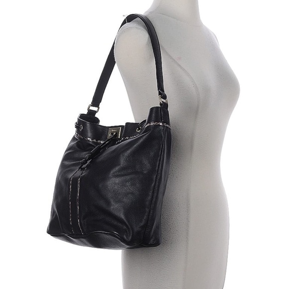 Foley & Corinna Black Leather Bag NEW Shoulder Bucket Handbag Purse $375. Retail - Picture 11 of 11